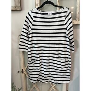 The Nines by HATCH Black and White Striped Dress